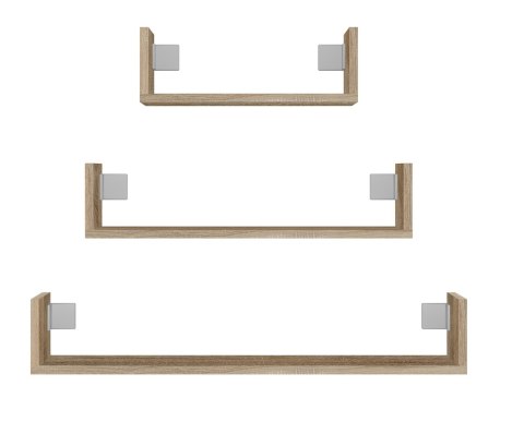 TOP E SHOP Zestaw 3 x półka wisząca MOBI 3P 80x20xH14 sonoma