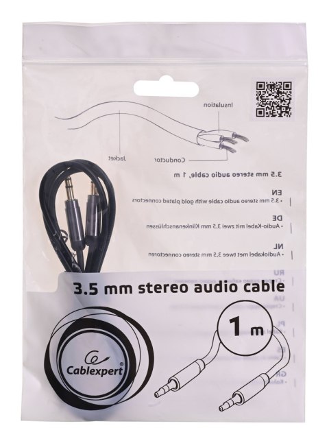 GEMBIRD Kabel GEMBIRD CCAP-444-1M (Mini Jack M - Mini Jack M; 1m; kolor czarny)