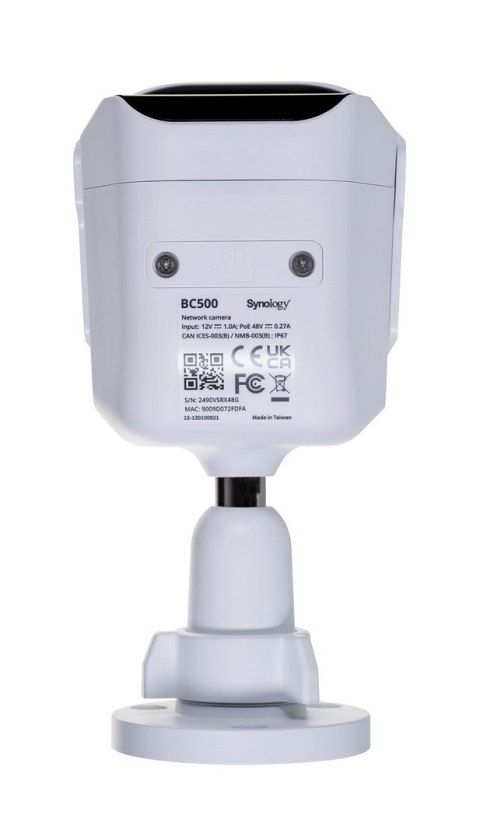 Synology Synology Camera BC500, Bullet , 5 MP, 2.8 mm, H.264/H.265, MicroSD (up to 128 GB), White, IP67