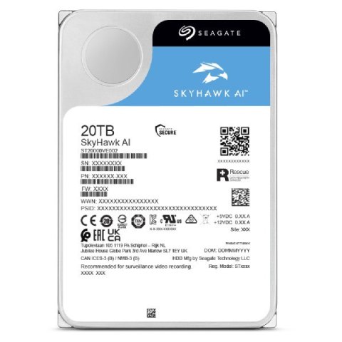 Seagate Dysk twardy HDD Seagate Skyhawk AI 20TB 3,5" SATA ST20000VE003
