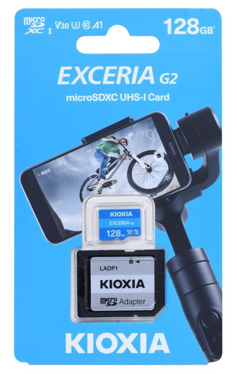 KIOXIA KIOXIA 128GB microSD KIOXIA Exceria (gen 2) UHS I U3 V30 with adapter