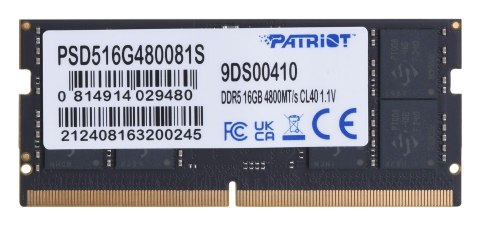 Patriot Memory PATRIOT SIGNATURE SO-DIMM DDR5 16GB 4800MHz 1 Rank