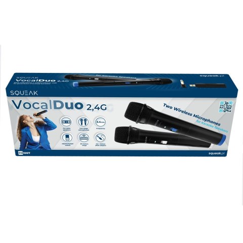 SQUEAK SQUEAK ZESTAW MIKROFONÓW DO KARAOKE VOCALDUO 2,4G SQ1007
