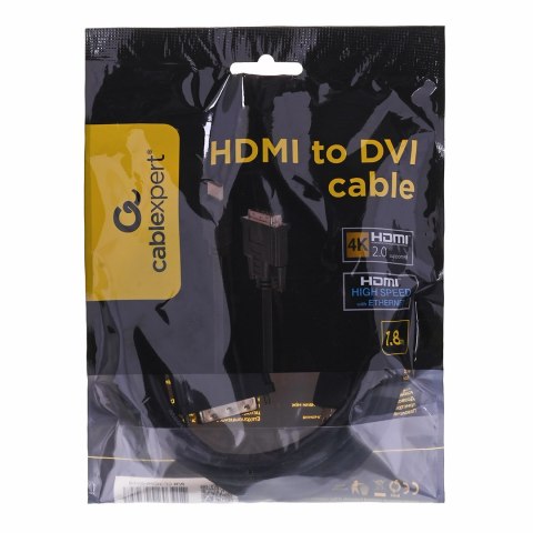 GEMBIRD Kabel GEMBIRD CC-HDMI-DVI-6 (HDMI M - DVI-D M; 1,8m; kolor czarny)
