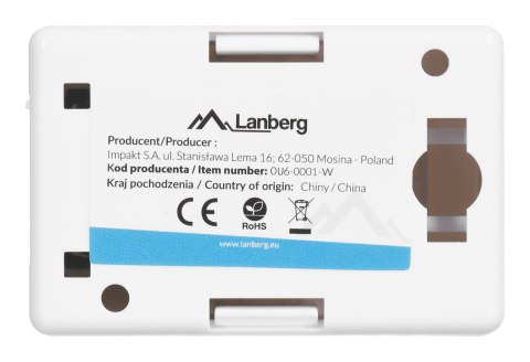 Lanberg Gniazdo natynkowe Lanberg OU6-0001-W (RJ-45; kat. 6; UTP; kolor biały)