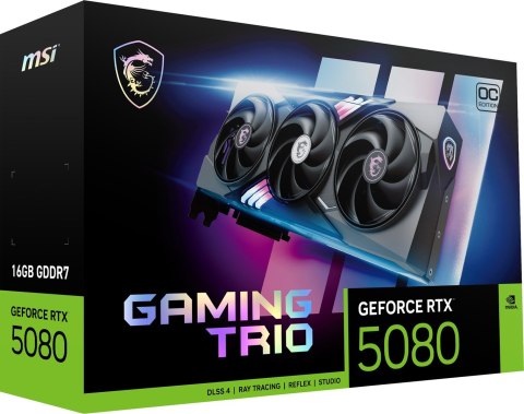MSI Karta graficzna MSI GeForce RTX 5080 16GB GAMING TRIO OC GDDR7