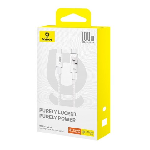 Baseus Kabel Baseus Gem Typ C-Typ C 100W 2m (biały)