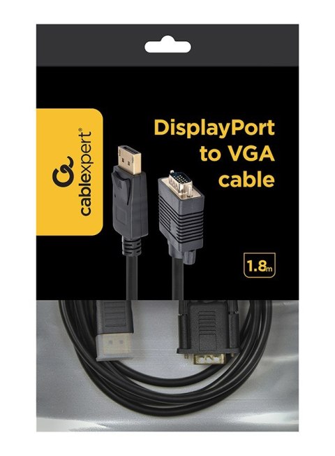 GEMBIRD Kabel GEMBIRD CCP-DPM-VGAM-6 (D-Sub (VGA) M - DisplayPort M; 1,8m; kolor czarny)