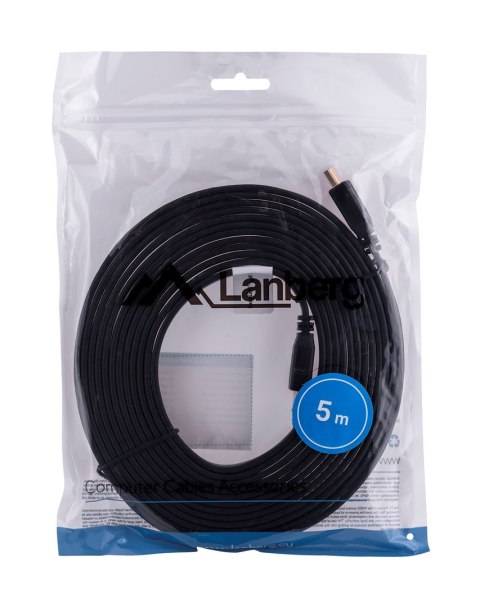 Lanberg Kabel Lanberg CA-HDMI-21CU-0050-BK (HDMI M - HDMI M; 5m; kolor czarny)