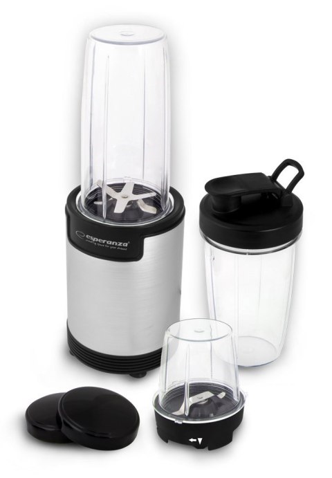 Esperanza Blender sportowy do mielenia Esperanza NUTRI BOMB EKM030 (900W; kolor czarno-srebrny)