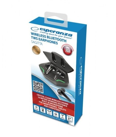 Esperanza ESPERANZA SŁUCHAWKI DOUSZNE BLUETOOTH TWS SAGITTA EH231K