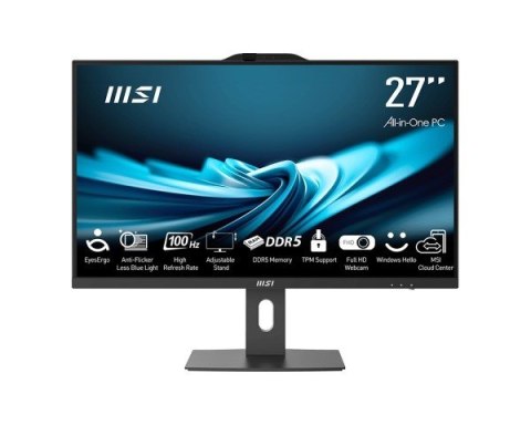 MSI MSI AIO Modern AM272P 1M-845EU Core7-150U 27" IPS LED FHD Non-Touch Anti-Glare 16GB SSD1TB M.2 AX211 WiFi 6E Windows 11 Pro Blac