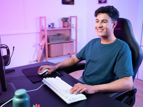 Trust Klawiatura gamingowa TRUST GXT833W THADO TKL US White