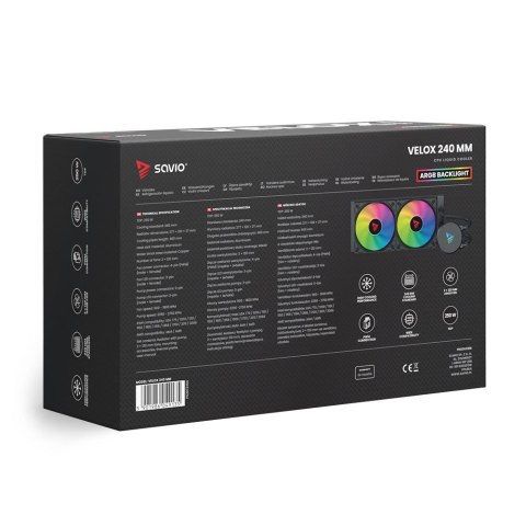 SAVIO SAVIO CHŁODZENIE WODNE CPU ARGB 240 MM VELOX