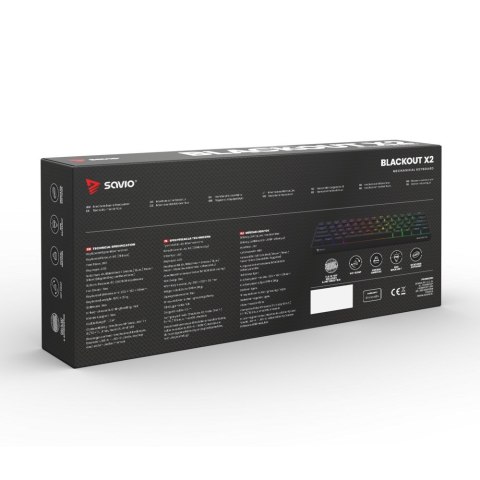 SAVIO SAVIO KLAWIATURA MECHANICZNA BLACKOUT X2 OUTEMU RED HOT SWAP