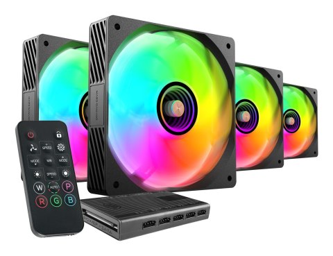 TACENS TACENS MARS MF-SI4KIT FANS 120 ARGB x4 BK- wentylatory+hub+pilot (TACMARS-MFSI4KIT)