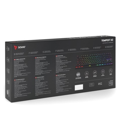 SAVIO SAVIO KLAWIATURA MECHANICZNA RGB OUTEMU BLUE TEMPEST X2