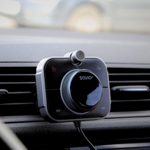 SAVIO SAVIO TR-14 TRANSMITER SAMOCHODOWY FM Z BLUETOOTH I ŁADOWARKĄ,QUICK CHARGE 3.0 I POWER DELIVERY, RED. SZUMÓW
