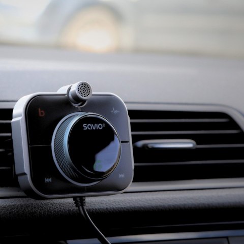 SAVIO SAVIO TR-14 TRANSMITER SAMOCHODOWY FM Z BLUETOOTH I ŁADOWARKĄ,QUICK CHARGE 3.0 I POWER DELIVERY, RED. SZUMÓW