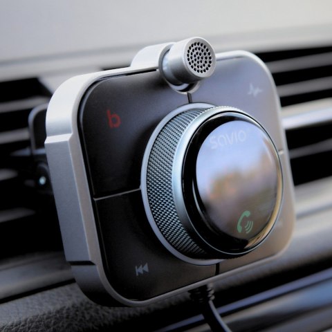 SAVIO SAVIO TR-14 TRANSMITER SAMOCHODOWY FM Z BLUETOOTH I ŁADOWARKĄ,QUICK CHARGE 3.0 I POWER DELIVERY, RED. SZUMÓW