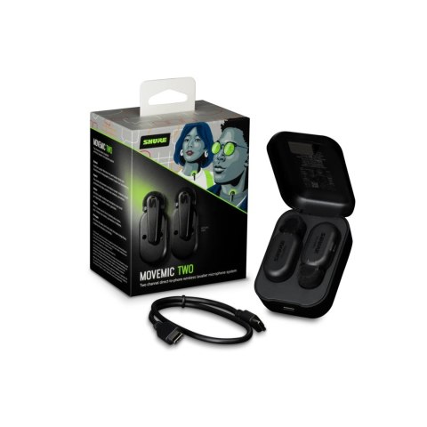 SHURE Shure MV-TWO-Z6 - Dwa bezprzewodowe mikrofony MoveMic MV-LAV, case ładujący (WYPRZEDAŻ)