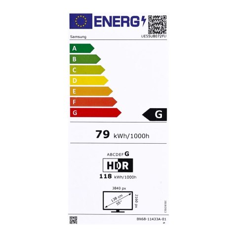 Samsung Telewizor Samsung UE55U8072FUXXH LED 55'' 4K Ultra HD Tizen Q-Symphony DVB-T2 Czarny (MODEL 2025)