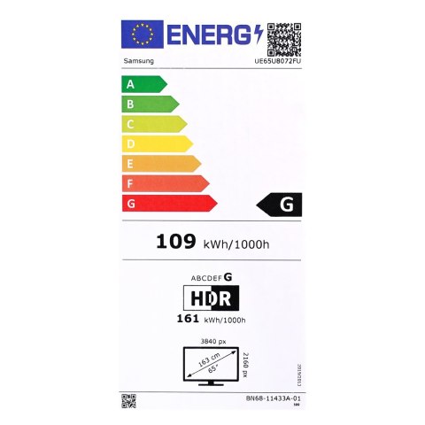Samsung Telewizor Samsung UE65U8072FUXXH LED 65'' 4K Ultra HD Tizen Q-Symphony DVB-T2 Czarny (MODEL 2025)