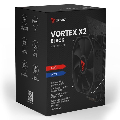 SAVIO SAVIO CHŁODZENIE CPU VORTEX X2 BLACK