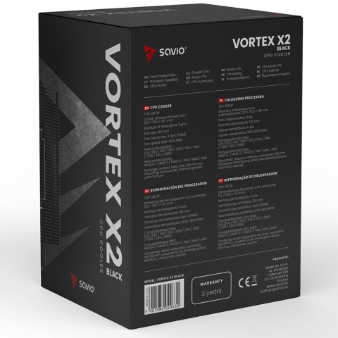 SAVIO SAVIO CHŁODZENIE CPU VORTEX X2 BLACK