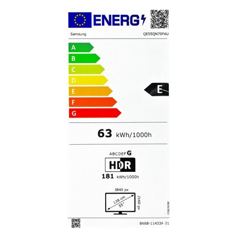Samsung Telewizor Samsung QE55QN70FAUXXH Neo QLED 55'' 4K Ultra HD 144Hz Tizen Q-Symphony Czarny (MODEL 2025)