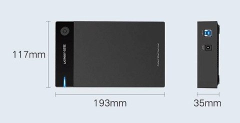 UGREEN Ugreen Obudowa na dysk SATA 3,5'' HDD; USB 3.0 (czarny)