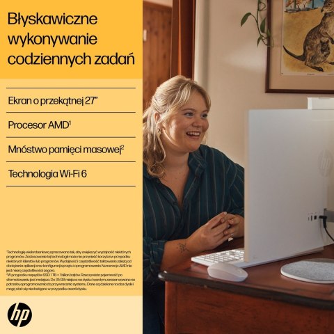 Hewlett-Packard HP 27-cr0222nw AIO Ryzen 7 7730U 27.0"FHD IPS AG 300nits 16GB DDR4 SSD512 Radeon 680M LAN Win11 2Y Shell White