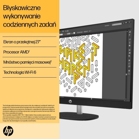 Hewlett-Packard HP 27-cr0222nw AIO Ryzen 7 7730U 27.0"FHD IPS AG 300nits 16GB DDR4 SSD512 Radeon 680M LAN Win11 2Y Shell White
