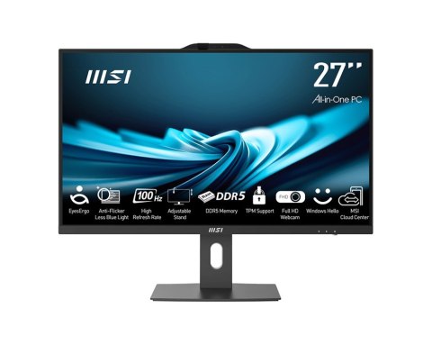 MSI MSI AIO PRO AP272P 14M-881XEU i5-14400 27" IPS LED FHD Non-Touch Anti-Glare 16GB SSD500GB M.2 AX211 WiFi 6E NoOS Black (WYPRZEDA