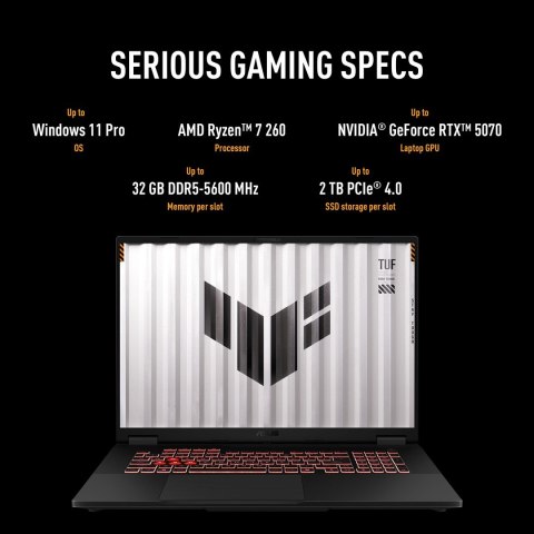 ASUS ASUS TUF Gaming A18 FA808UM-S9058 Ryzen 7 260 18.0" 2.5K 240Hz IPS-level 500nits AG 16GB DDR5 5600 SSD512 GeForce RTX 5060 8GB W
