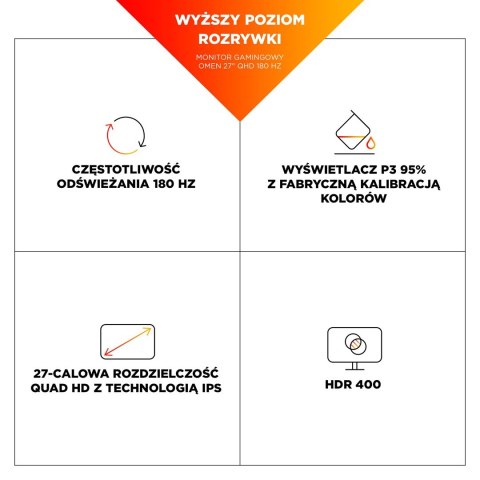 Hewlett-Packard MONITOR HP LED, QHD 27" OMEN 27q G2 (AV4H6E9) 180Hz