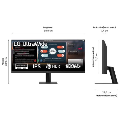 LG MONITOR LG LED 29" 29U511A-B 100Hz