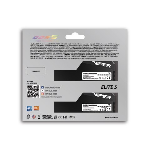 Patriot Memory Patriot Viper Elite 5 Ultra DDR5 2x48GB 6400MHz CL32 Black (WYPRZEDAŻ)