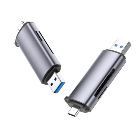 UGREEN Ugreen czytnik do kart SD/micro SD na USB-A 3.0/USB-C 3.0 CM185 (szary)
