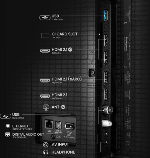 HISENSE Telewizor Hisense 55U7Q ULED 55'' 4K Ultra HD 144Hz VIDAA Dolby Vision Czarny