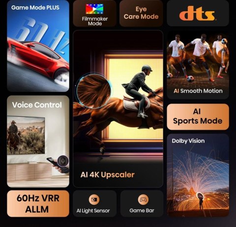 HISENSE Telewizor Hisense 65A6Q LED 65'' 4K Ultra HD VIDAA Dolby Digital DVB-T2 Czarny