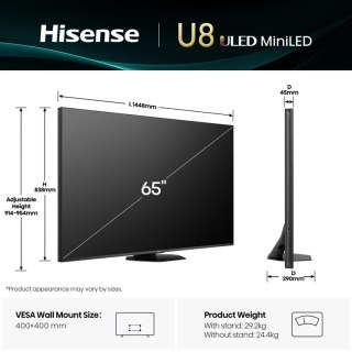 HISENSE Telewizor Hisense 65U8Q ULED 65'' 4K Ultra HD 165Hz VIDAA Dolby Atmos Czarny