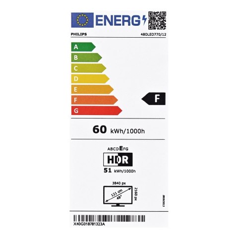 Philips Telewizor Philips 48OLED770/­12 OLED 48'' 4K Ultra HD Titan OS Dolby Atmos DVB-T2 Czarny