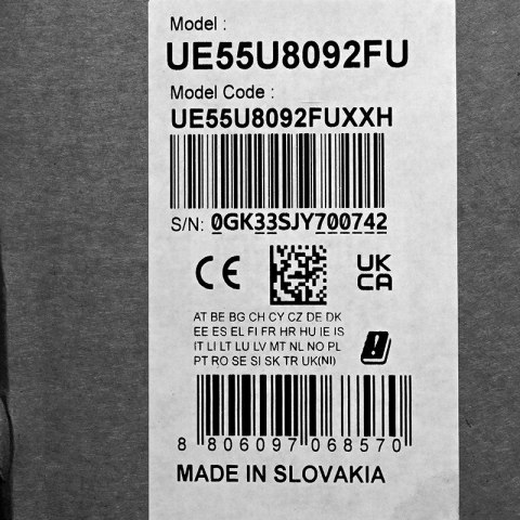 Samsung Telewizor Samsung UE55U8092F LED 55'' 4K Ultra HD Tizen Q-Symphony DVB-T2 Czarny