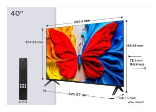 TCL Telewizor TCL 40S59K QLED 40'' Full HD Android TV Dolby Digital Plus DVB-T2 Metaliczny