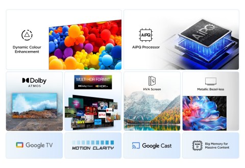 TCL Telewizor TCL 55V6C DLED 55'' 4K Ultra HD Google TV Dolby Atmos DVB-T2 Metaliczny